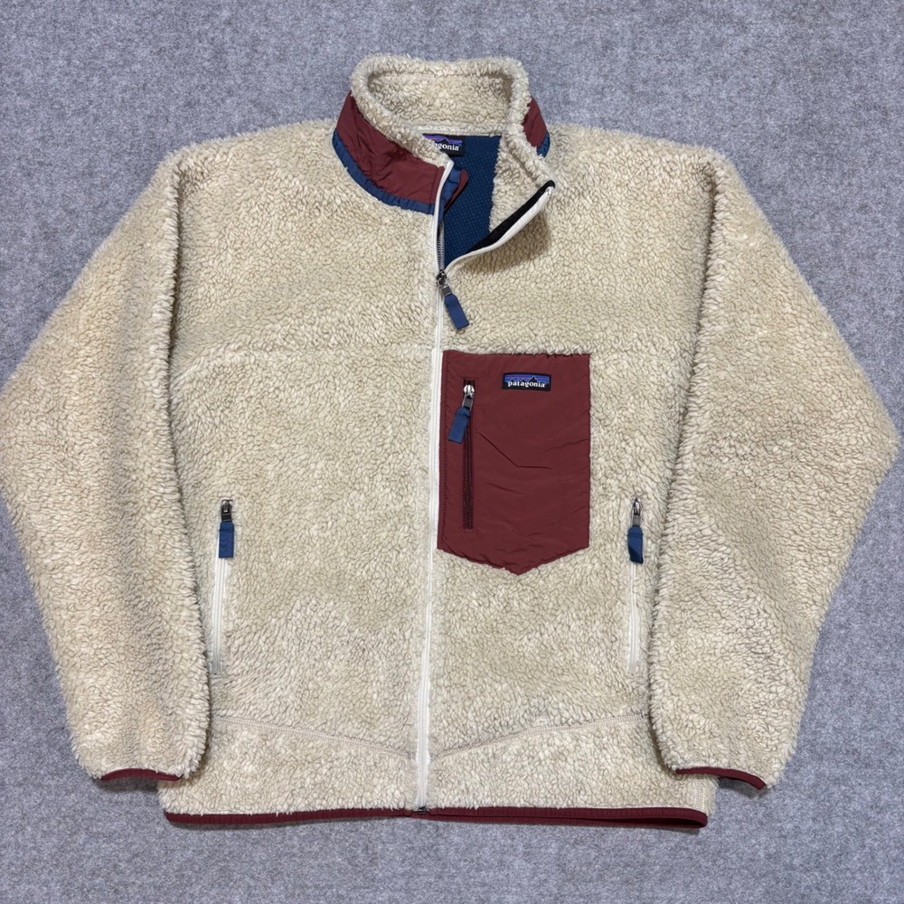 Patagonia Mens Classic Retro-X Fleece Jacket Cream Red Large 23056